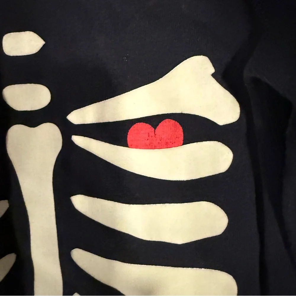 Hanna Andersson Black Skeleton Candy Long Sleeve Top, size 8
